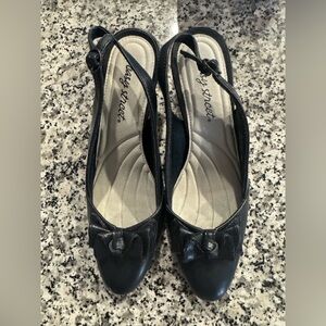 Easy Street Black Women's Flats with Bow Detail